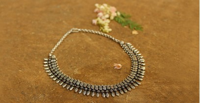 Dhara . धरा ✽ Antique Finish White Metal ✽ Necklace { 14 }